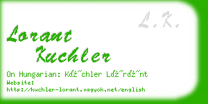 lorant kuchler business card